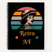 ヴィンテージ「レトロAF」レインボーおもしろいー ノートブック (正面)