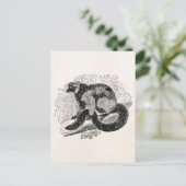 ヴィンテージ レムール 1800年代のレムール イラスト テンプレート ポストカード (スタンド正面)