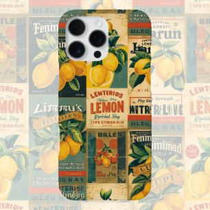 ヴィンテージ レモン ラベル - レトロ シトラス フルーツ iPhone 16 PRO MAXケース