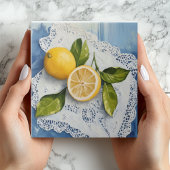 ヴィンテージ レモン ラース セラミック タイル ファームハウス チャーム