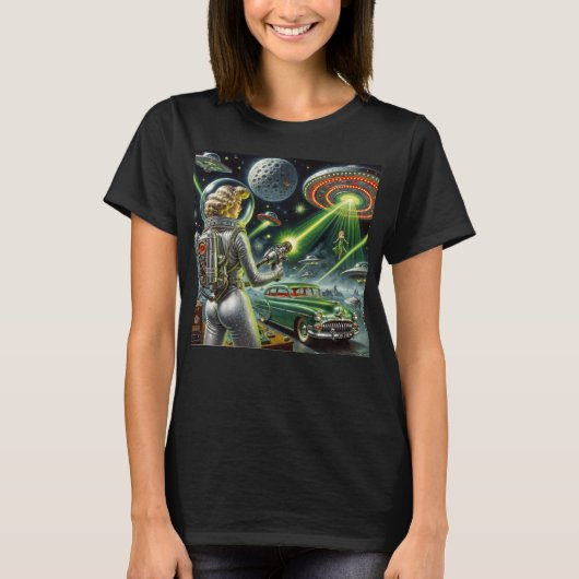 ヴィンテージ・レーザービーム・ピンアップ Tシャツ (正面)