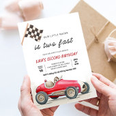 ヴィンテージ・レーシングカー 2歳の誕生日 招待状