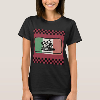 ヴィンテージ・レーシング・チェッカーフラッグ 女性用Tシャツ Tシャツ