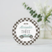 ヴィンテージ レースカーの誕生日 チャージャープレート インサート 招待状 (スタンド正面)