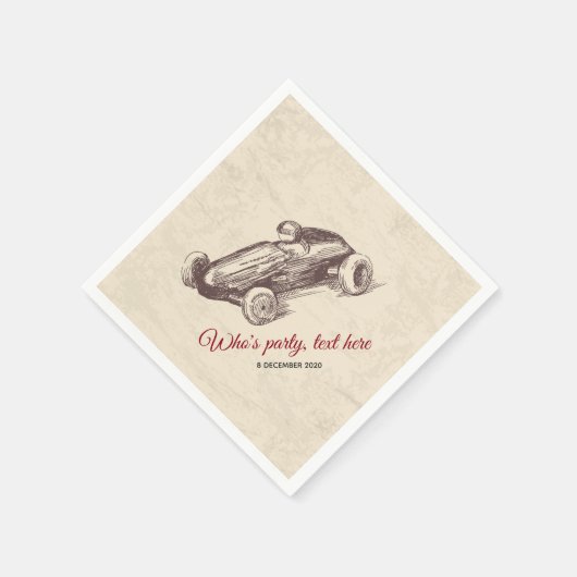 ヴィンテージ，レースカー，レーサー，カクテル紙ナプキンス スタンダードカクテルナプキン (角)