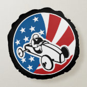 ヴィンテージ レースカー 丸型クッション (裏面)