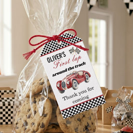 ヴィンテージ レースカー 1歳の誕生日サンクスギフタグ ギフトタグ
