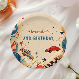 ヴィンテージ レースカー 2才の誕生日 ペーパープレート