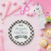 ヴィンテージ レースカー FOUR速 誕生日 ペーパープレート (パーティー)