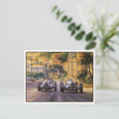 ヴィンテージ レース カーが競合するポストカード ポストカード (スタンド正面)