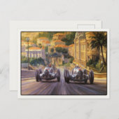 ヴィンテージ レース カーが競合するポストカード ポストカード (正面/裏面)