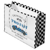 ヴィンテージ レース カー ハッピー 2 歳の誕生日 ラージペーパーバッグ (正面アングル)