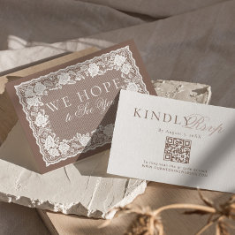 ヴィンテージ レース タウプ お金持ちの結婚式 QRコード RSVP