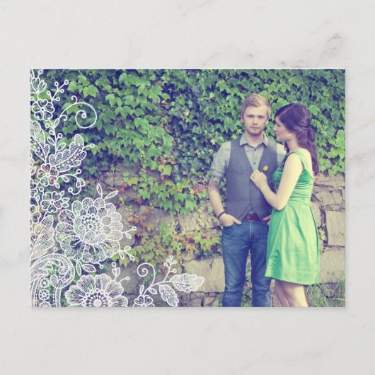 ヴィンテージ・レース - 保存の日付 案内ポストカード (正面)