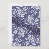 ヴィンテージ·レース·金ゴールド·紙吹雪·ライ結婚ト·ネービー 招待状 (裏面)