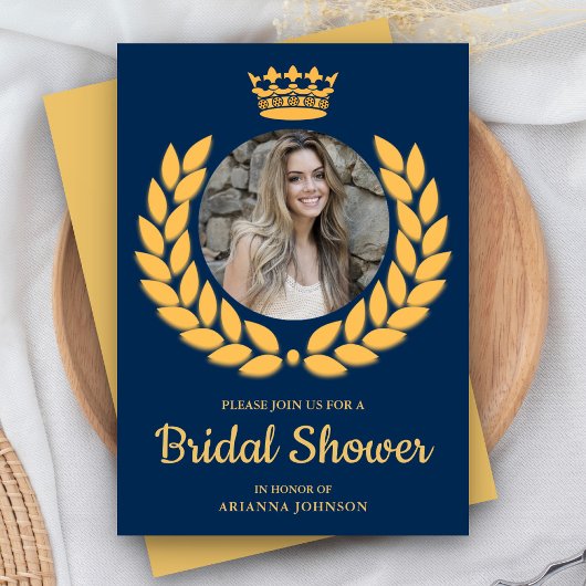 ヴィンテージ ロイヤル クラウン プリンセス フォト ブライズ シャワー 招待状