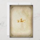 ヴィンテージ ロイヤル ゴールド クラウン エレガント ウェディング 招待状 (裏面)