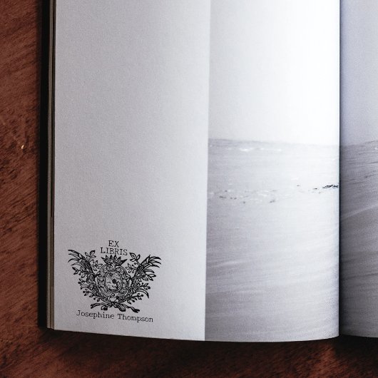 ヴィンテージ ロイヤル シールド カスタム エクス ライブリス、ブック ラバースタンプ