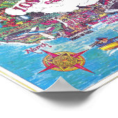 ヴィンテージ ロサンゼルス市 カリフォルニア州地図 1981 ポスター (角)