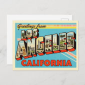 ヴィンテージ「ロサンゼルス・カリフォルニアからのお挨拶」 ポストカード (正面/裏面)