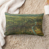 ヴィンテージ ロサンゼルス カリフォルニア州と川の地図 ランバークッション (ブランケット)