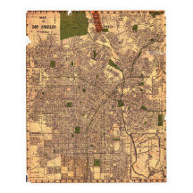 ヴィンテージ ロサンゼルス 地図ポスター 1924