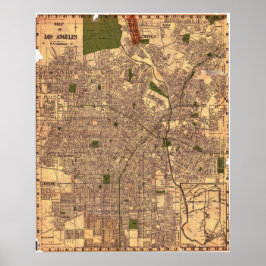 ヴィンテージ ロサンゼルス 地図ポスター 1924 ポスター