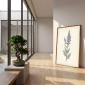 ヴィンテージ ロシアンセージの植物画キャンバス ポスター