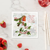 ヴィンテージ・ロビン・ホリー・スノーフレーク スタンダードカクテルナプキン (インサイチュ)