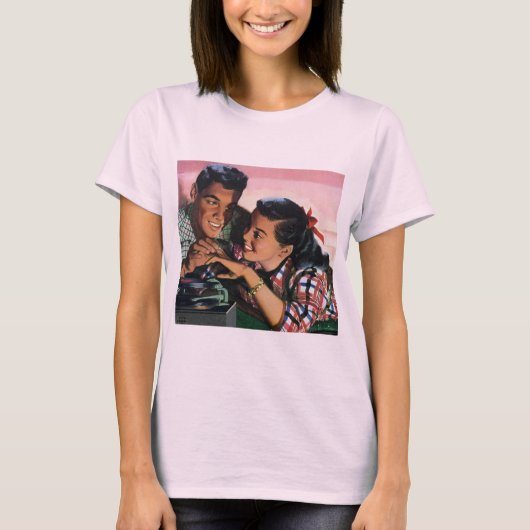 ヴィンテージ・ロマンス、高校時代から愛し合う恋人たち Tシャツ (正面)