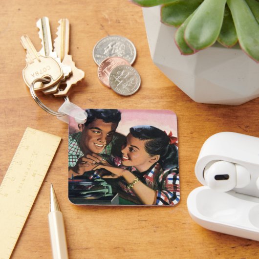 ヴィンテージ・ロマンス、高校生愛の恋人 キーホルダー (デスク)