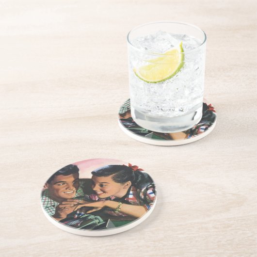 ヴィンテージ・ロマンス、高校生愛の恋人 コースター (側面)