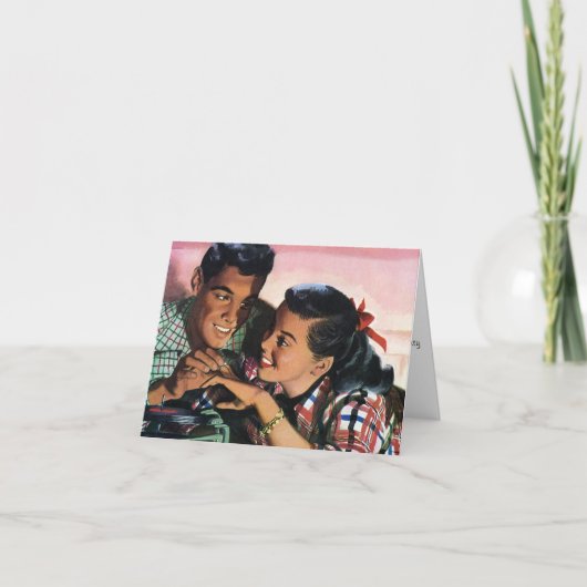 ヴィンテージ・ロマンス、高校生愛の恋人 サンキューカード (正面)