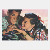 ヴィンテージ・ロマンス、高校生愛の恋人 ラッピングペーパーシート (正面2)