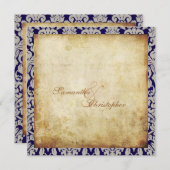 ヴィンテージ+ロマンチックダマスカスタムクの依頼 招待状 (正面/裏面)