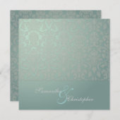 ヴィンテージ+ロマンチックダマスク結婚式招待状 招待状 (正面/裏面)