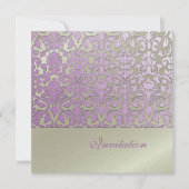 ヴィンテージ+ロマンチックダマスク結婚式招待状 招待状 (正面)