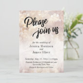 ヴィンテージ、ロマンチック、フローラ「参加してくださ結婚い」ズ 招待状 (スタンド正面)