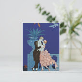 ヴィンテージ ロマンティック カップル ~ "Oui" ポストカード (スタンド正面)