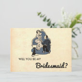 ヴィンテージ ロマンティック プロポーズ カップル ブライズメイド カード (スタンド正面)