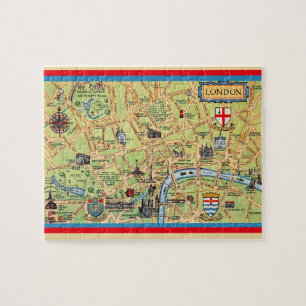 ヴィンテージ ロンドンマップ 8x10 パズル