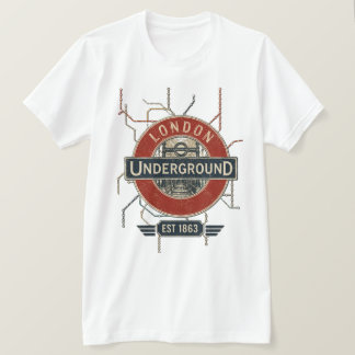 ヴィンテージ ロンドン地下鉄チューブマップ レトロ Tシャツ