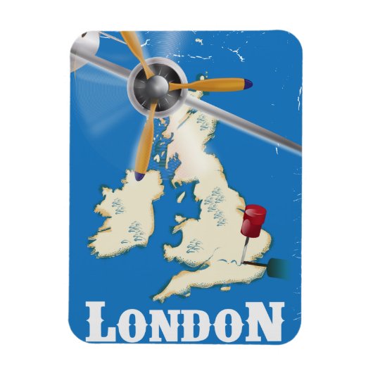 ヴィンテージ ロンドン イングランド旅行ポスター マグネット (縦)