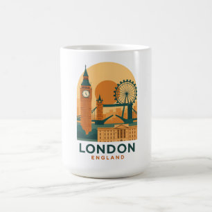ヴィンテージ ロンドン イングランド トラベル コーヒーマグ – レトロ コーヒーマグカップ