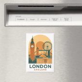 ヴィンテージ ロンドン イングランド 旅行 | レトロ マグネット (インサイチュ (食洗機))