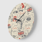 ヴィンテージ・ロンドン・ウォール・クロック ラージ壁時計 (傾斜)