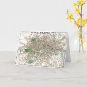 ヴィンテージ ロンドン シティ プラン オールド アンティーク カード (黄色い花)
