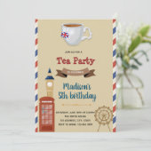 ヴィンテージ ロンドン ティーパーティー テーマ 招待状 (スタンド正面)