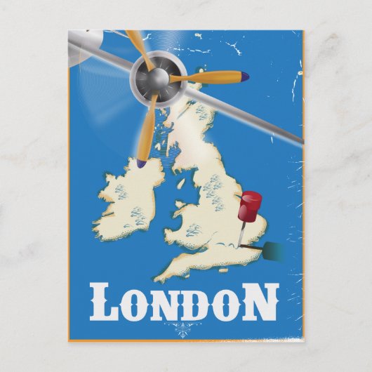 ヴィンテージ ロンドン 旅行ポスター ポストカード (正面)