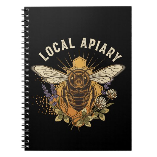 ヴィンテージ・ローカル養蜂場 はちみつ採取 蜂とラベンダー ノートブック (正面)